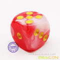 16mm Gemini Pipped D6 Dice Round Corner Two Tone 6 Sided Dice MTG Dice for Board Game RPG DND Yahtzee or Math Learning